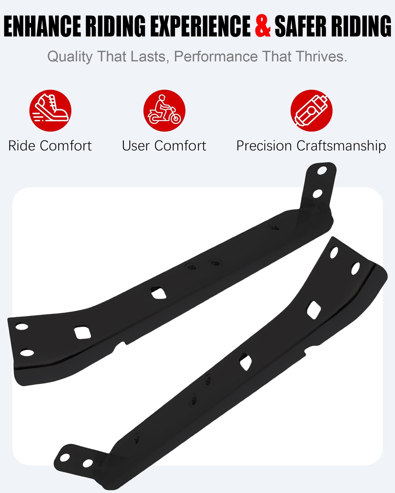 Black Saddlebag Rail Support Bracket Left Right Side Harley Touring 1985-2008