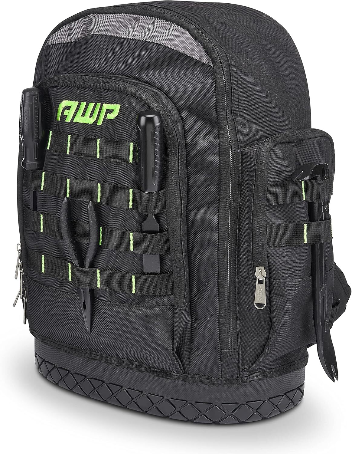 Durable Black Portable Tool Backpack With Pockets And Waterproof Base