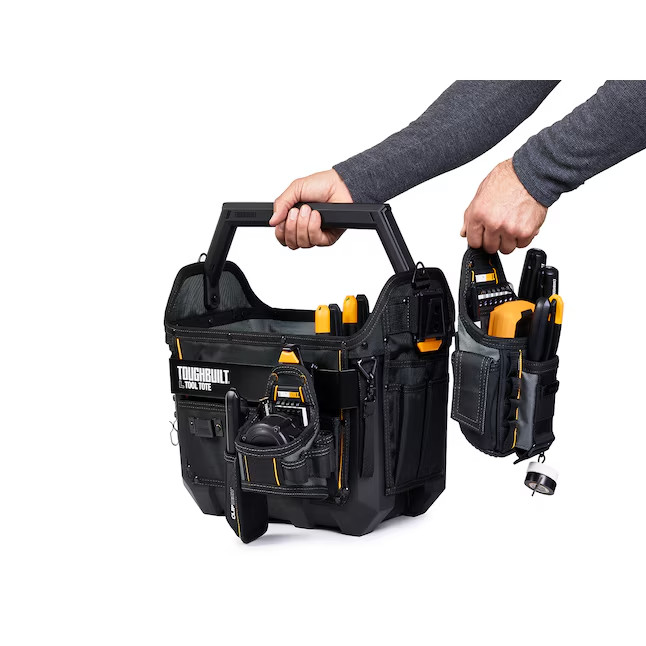 TOUGHBUILT Large Black Polyester 16-in W x 11.02-in D x 13.78-in L Tool tote