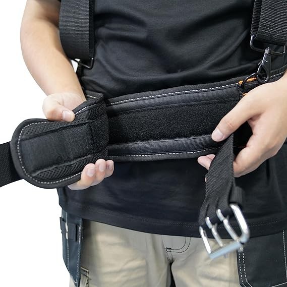 20-222 Heavy Duty Polyester Tool Rig Padded Belt Black for Construction