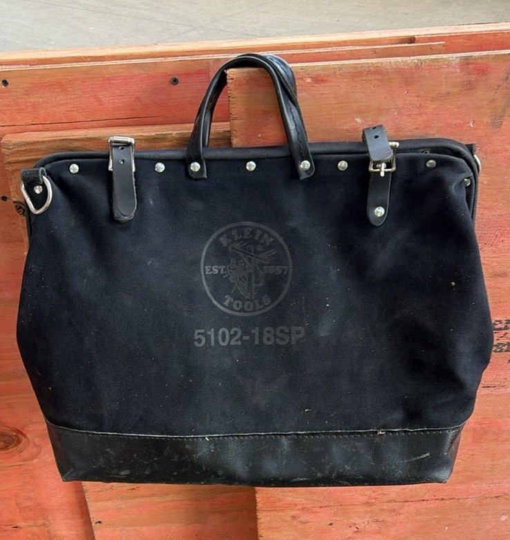 Klein Tools 5102-18SP 18 in Black Canvas Tool Bag Tote with Handle