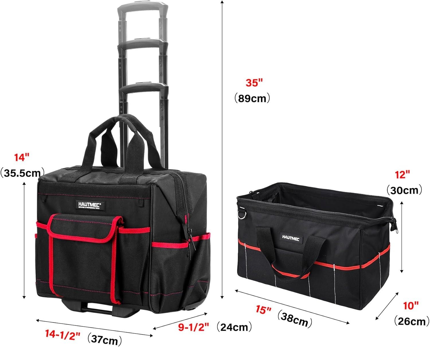 Heavy-Duty 15″ Tool Bag Set with Wheels – Ultimate Organizers for Professionals