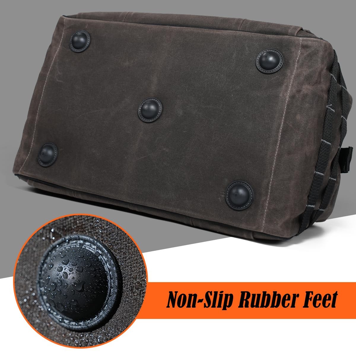 Welkinland 18 Inch Waxed Canvas Tool Bag Heavy-Duty Electrical Tool Bag