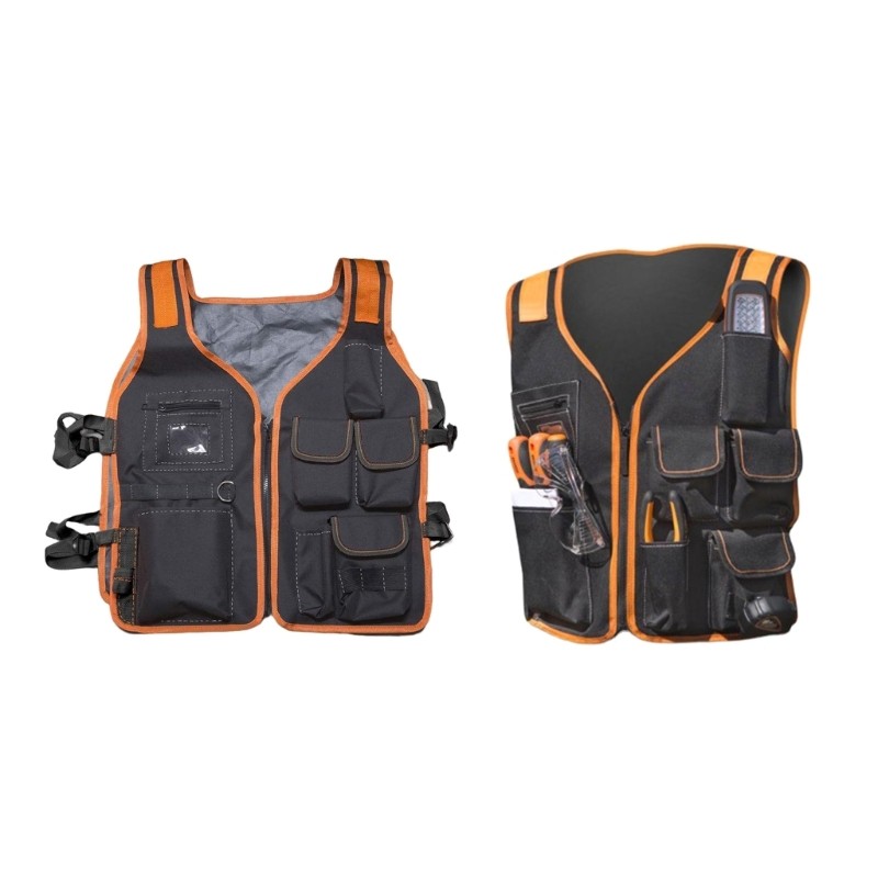 Safety Work Vest Tool Vest Maintenance Kit Multi-Pocket Vest Oxford Cloth