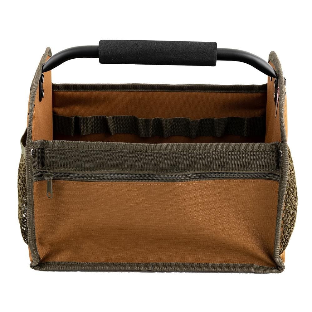 12 In. Open Top Tool Tote Bag All-Purpose with 8 Pockets and 12 interior Loops