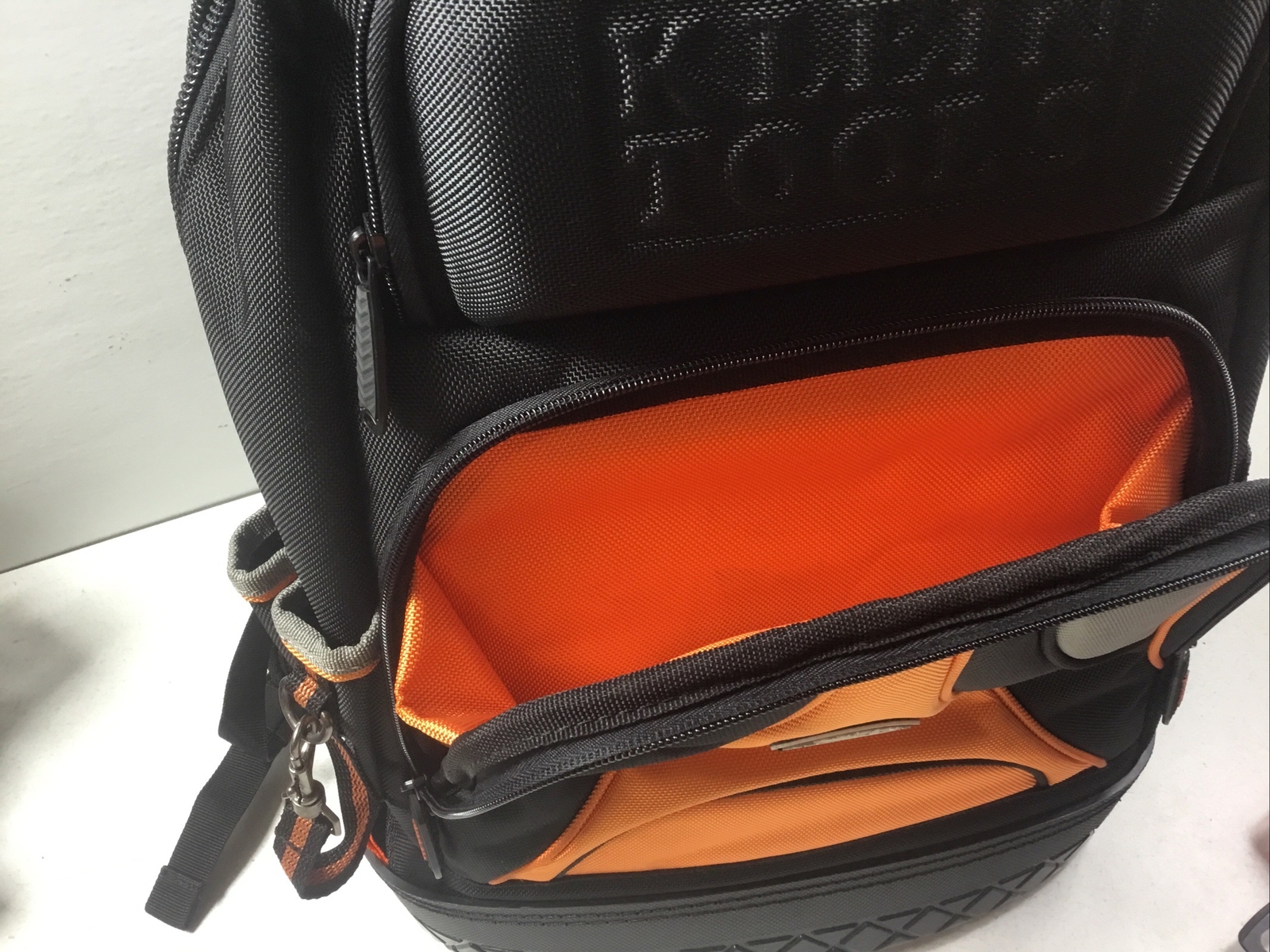 TRADESMAN 55421BP-14 Tool Bag Orange Black Back Pack Electrician Plumber Repair