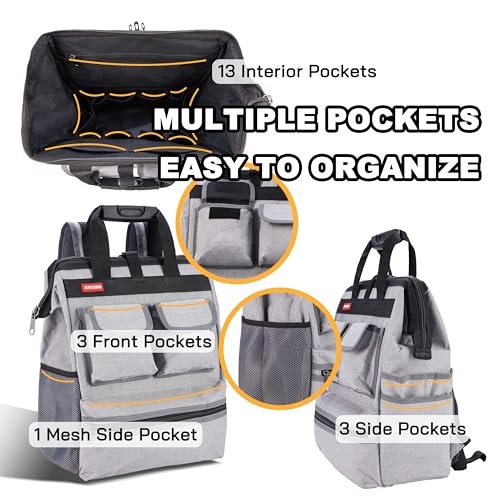 Backpack Tool Bag Padded Heavy Duty Electrician Plumber