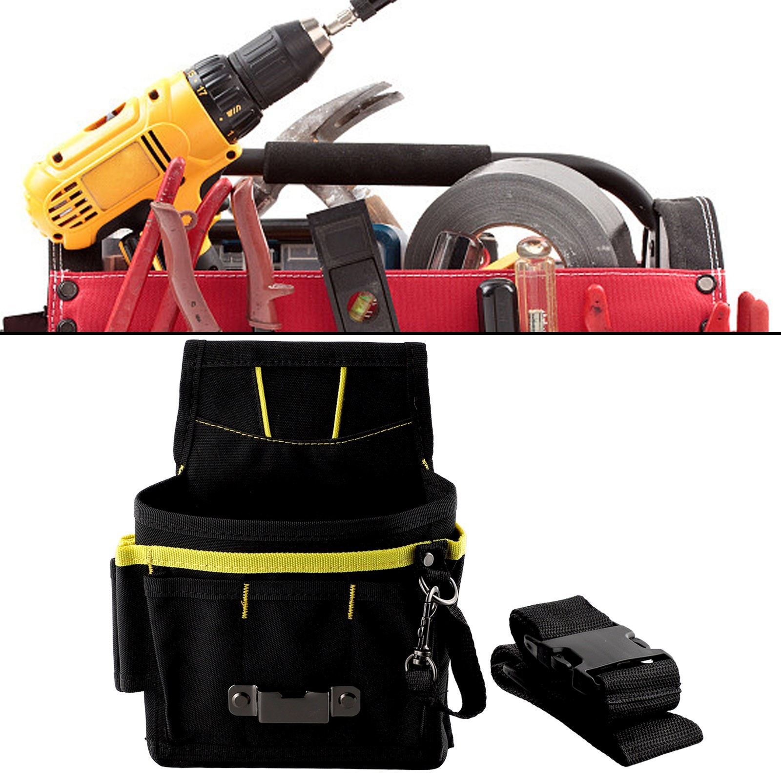 Brand New Tool Bag Waist Storage 600D Oxford Fabric Belt Tool Black Electrician