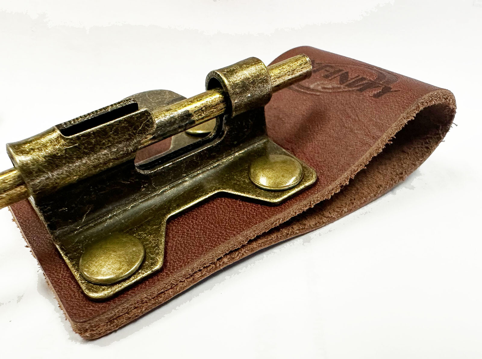 Vintage Leather Belt Loop & Metal Float Tool Hook Trowel/Electric Drill Hanger