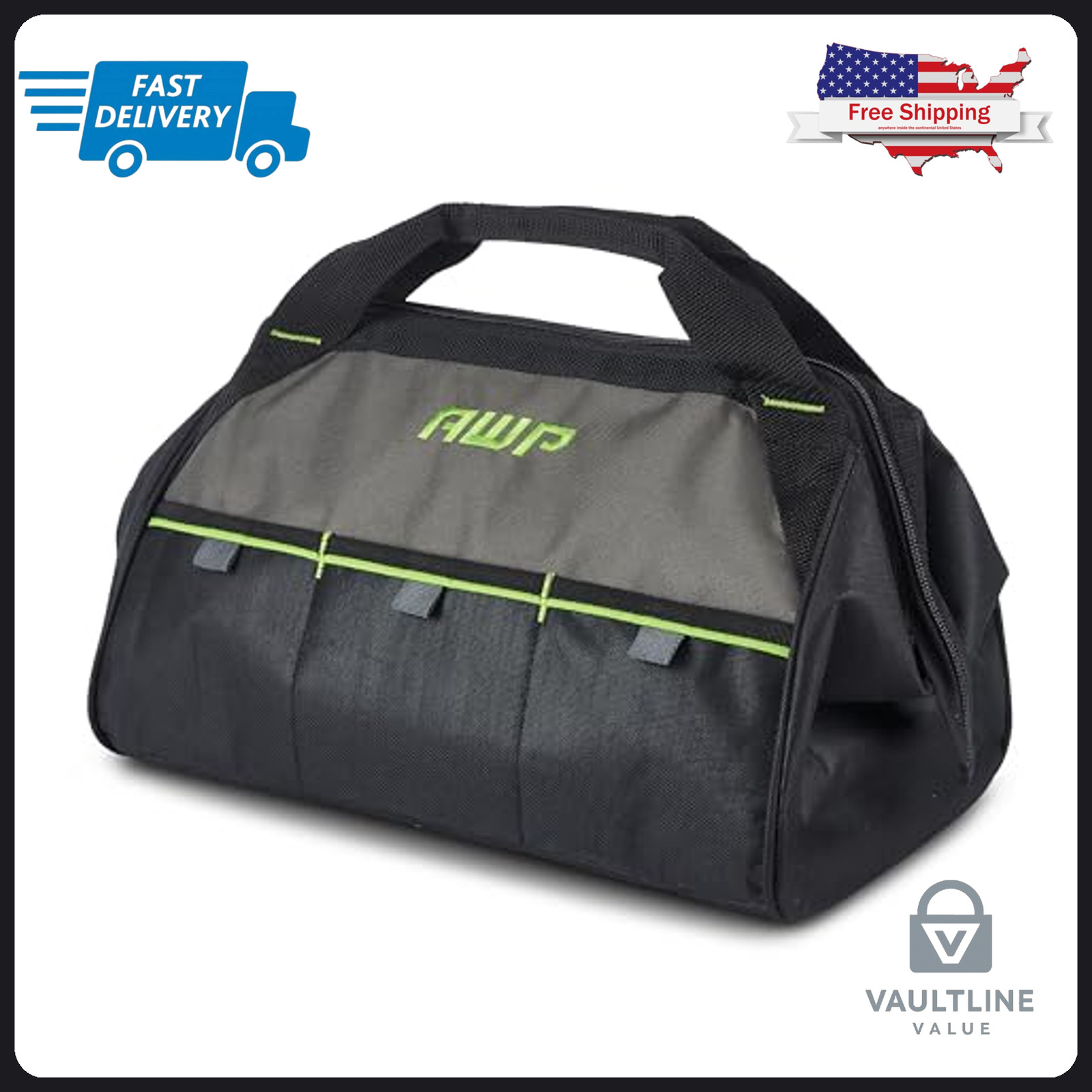 AWP 15 Inch Polyester Tool Bag with 3 Utility Pouches