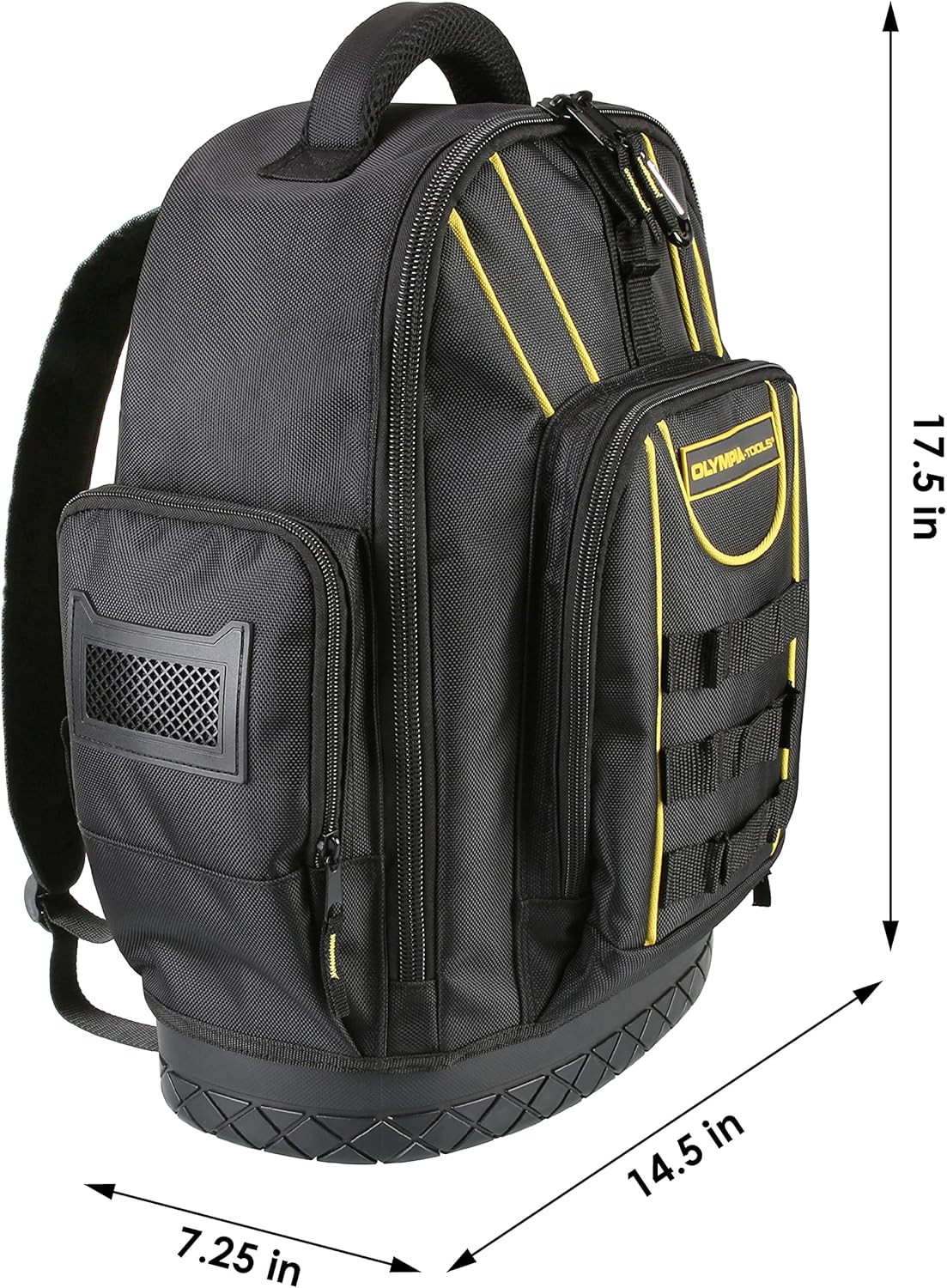 Tool Backpack, Moulded Waterproof Base, Padded Shoulder Straps, Breathable Padde