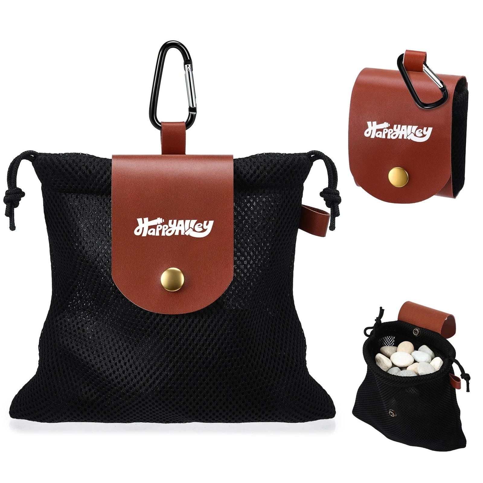 Outdoor Rock Collecting Bag, Nylon Mesh Rock Collection Pouch, Foldable Rockhoun