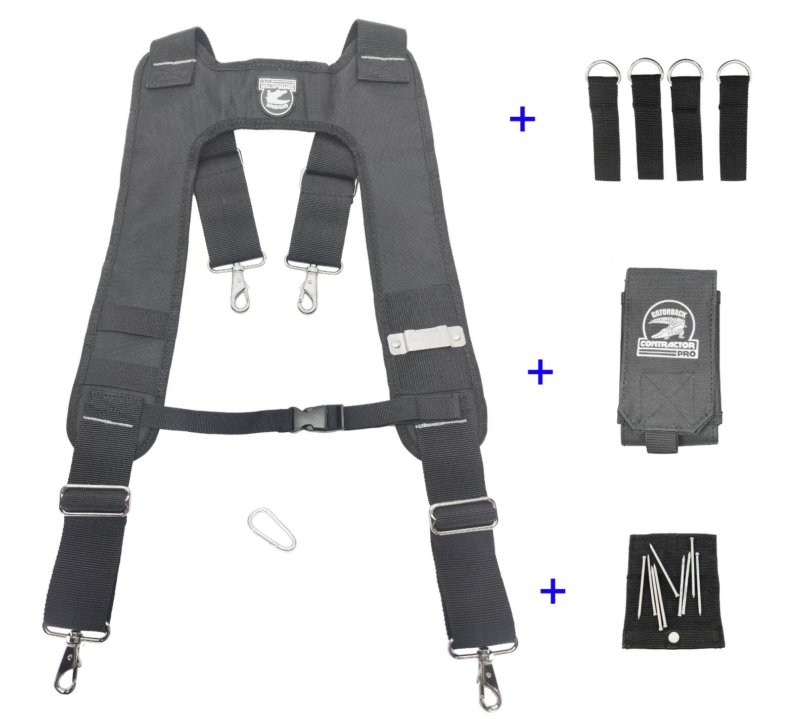 Gatorback B616 THE WORKS Deluxe Suspenders + Phone Case + Magnet Clip + Adapters