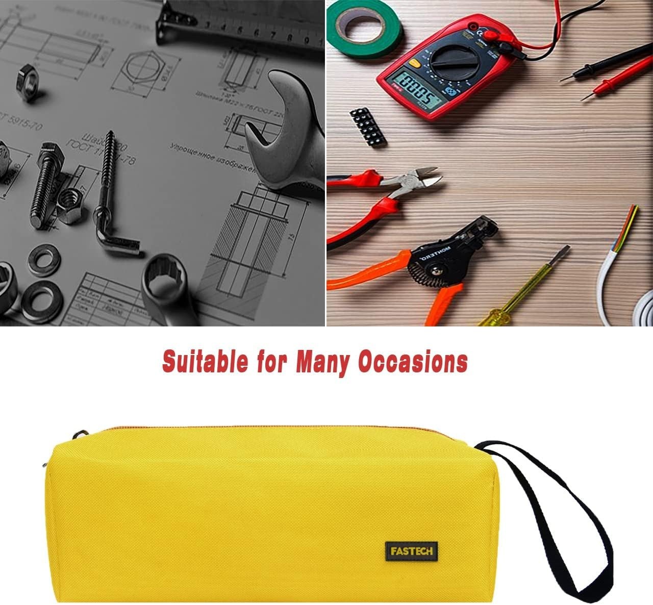 Portable Small Tool Pouch with Handle and Multiple Compartments