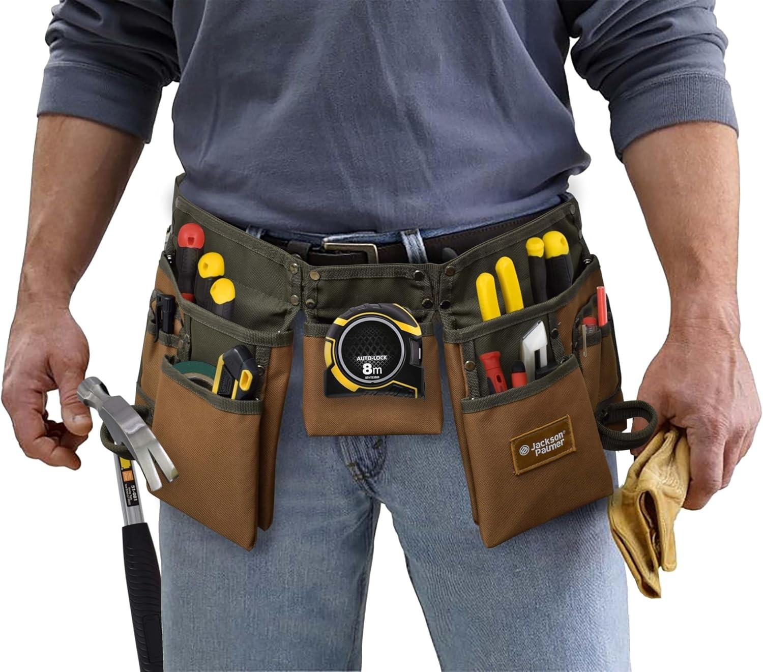 JACKSON PALMER Professional Tool Belt (Tan & Green)