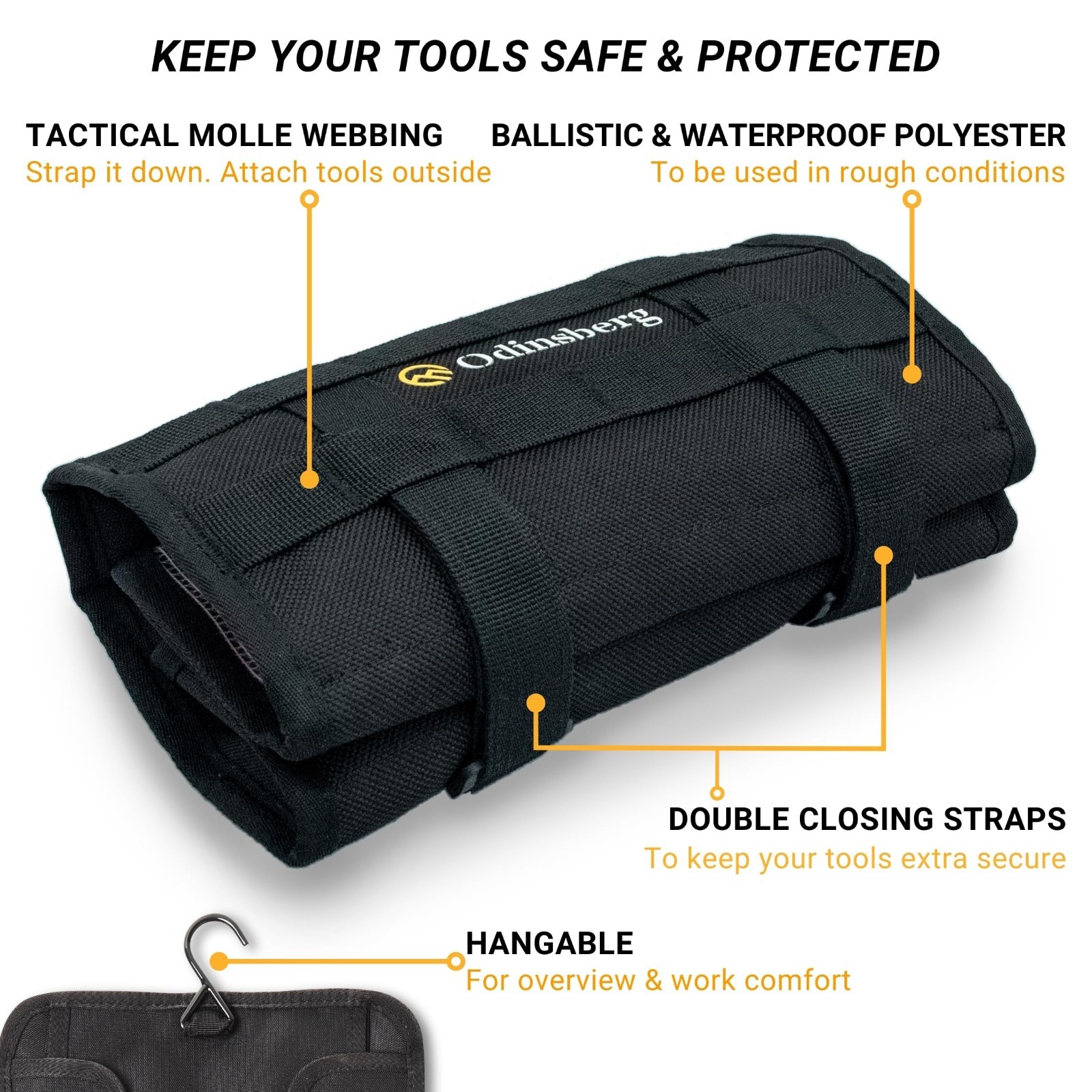 Motorcycle Tool Roll Bag Organizer Pouch – Compact Wrench Wrap for Dirt Bike, UT
