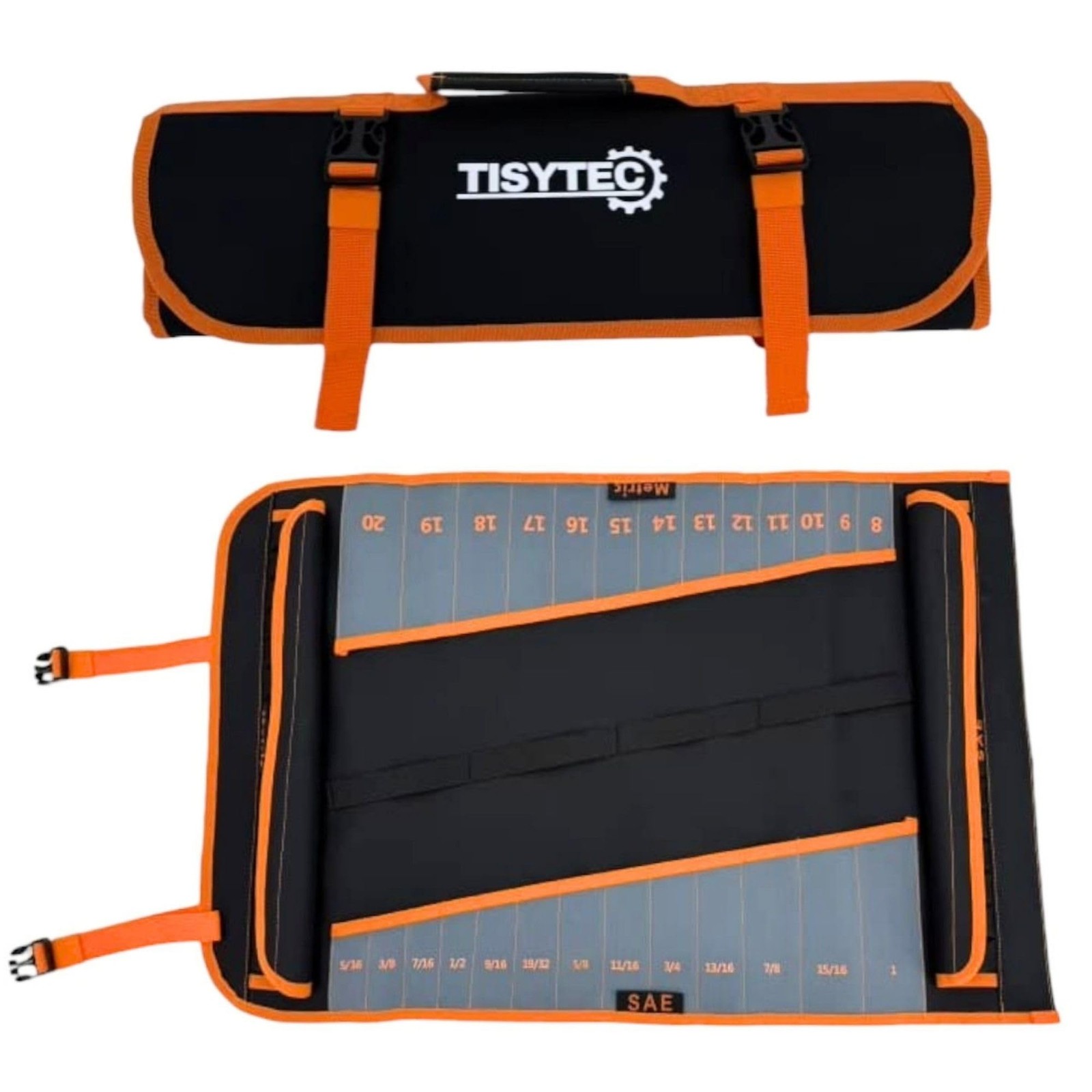 4-in-1 Tactical Wrench and Socket Tool Roll Bag – 52-Pocket Heavy Duty Organi…