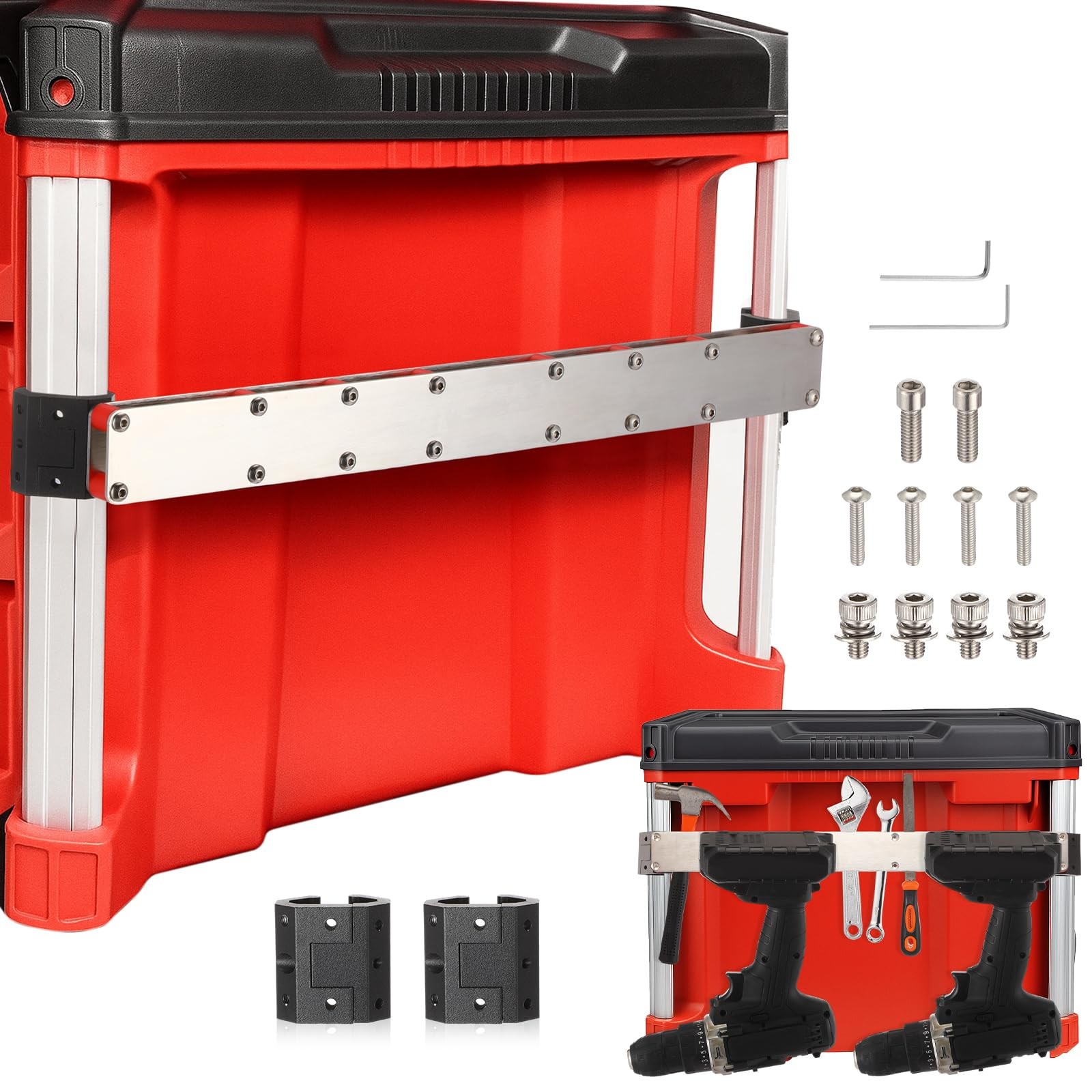Power Drill Holder Compatible with Milwaukee Packout Toolbox Accessories Tape…