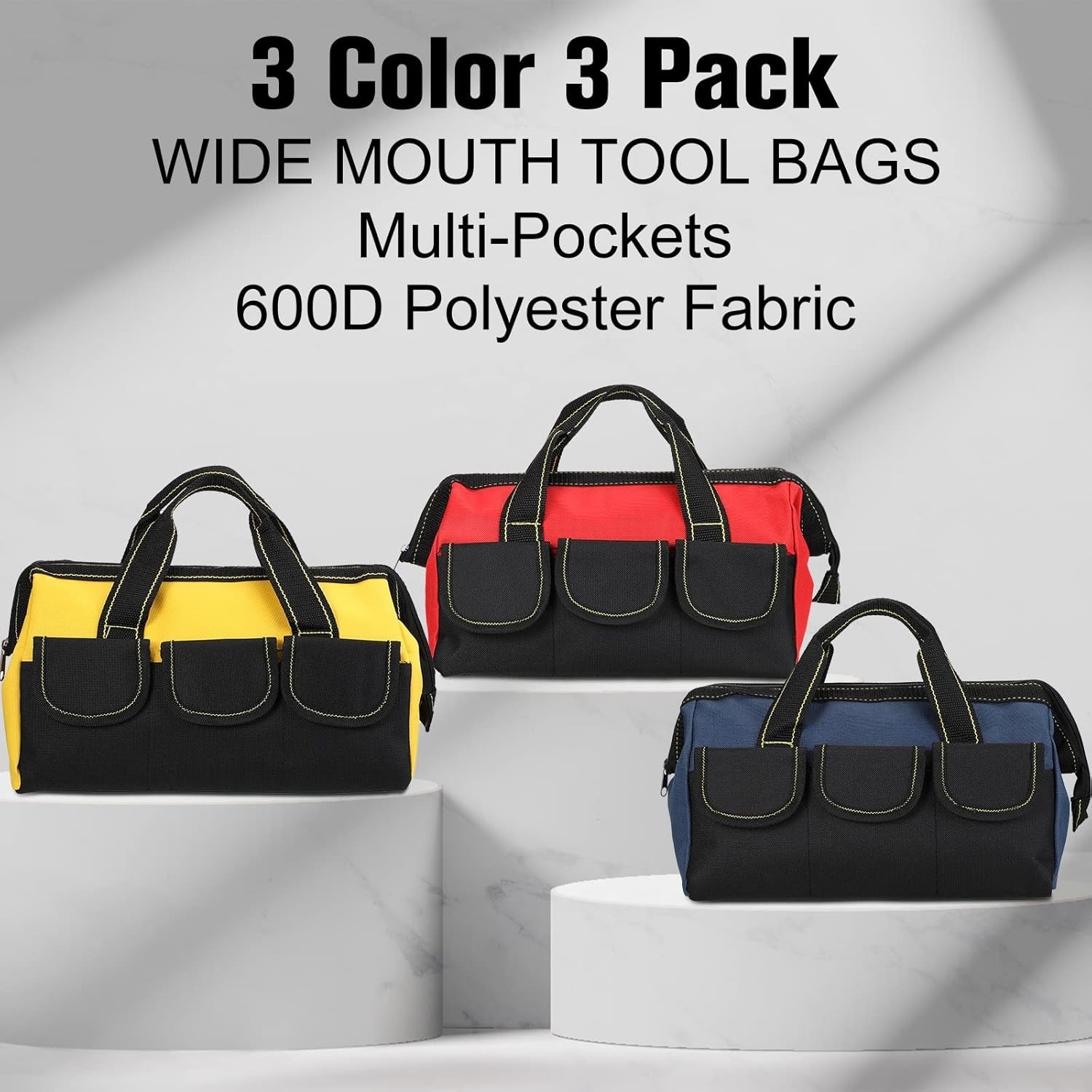Durable 13-Inch Tool Bag Set with Waterproof Base for Electricians and More