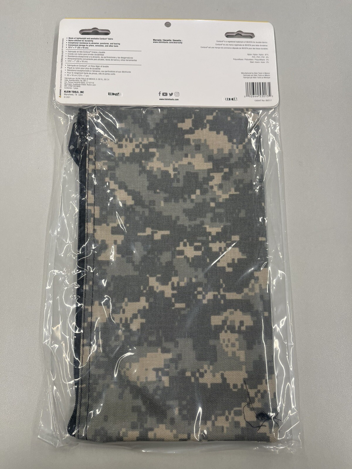 PACK OF TWO Klein Tools 5139C 12-1/2-Inch Cordura Camouflage Zipper Bag