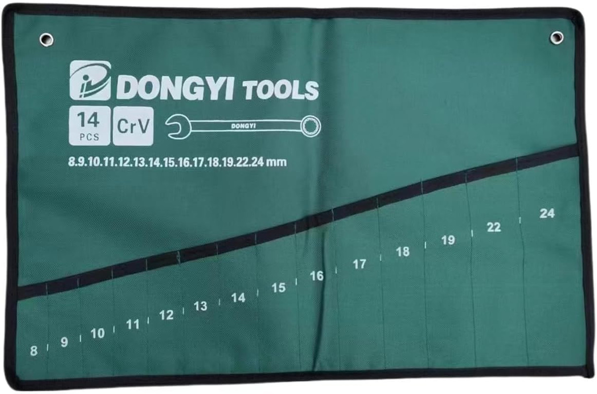 2 Pack Wrench Roll up Pouch Wrench Set Roll Organizer 14 Pocket Slot Canvas Tool
