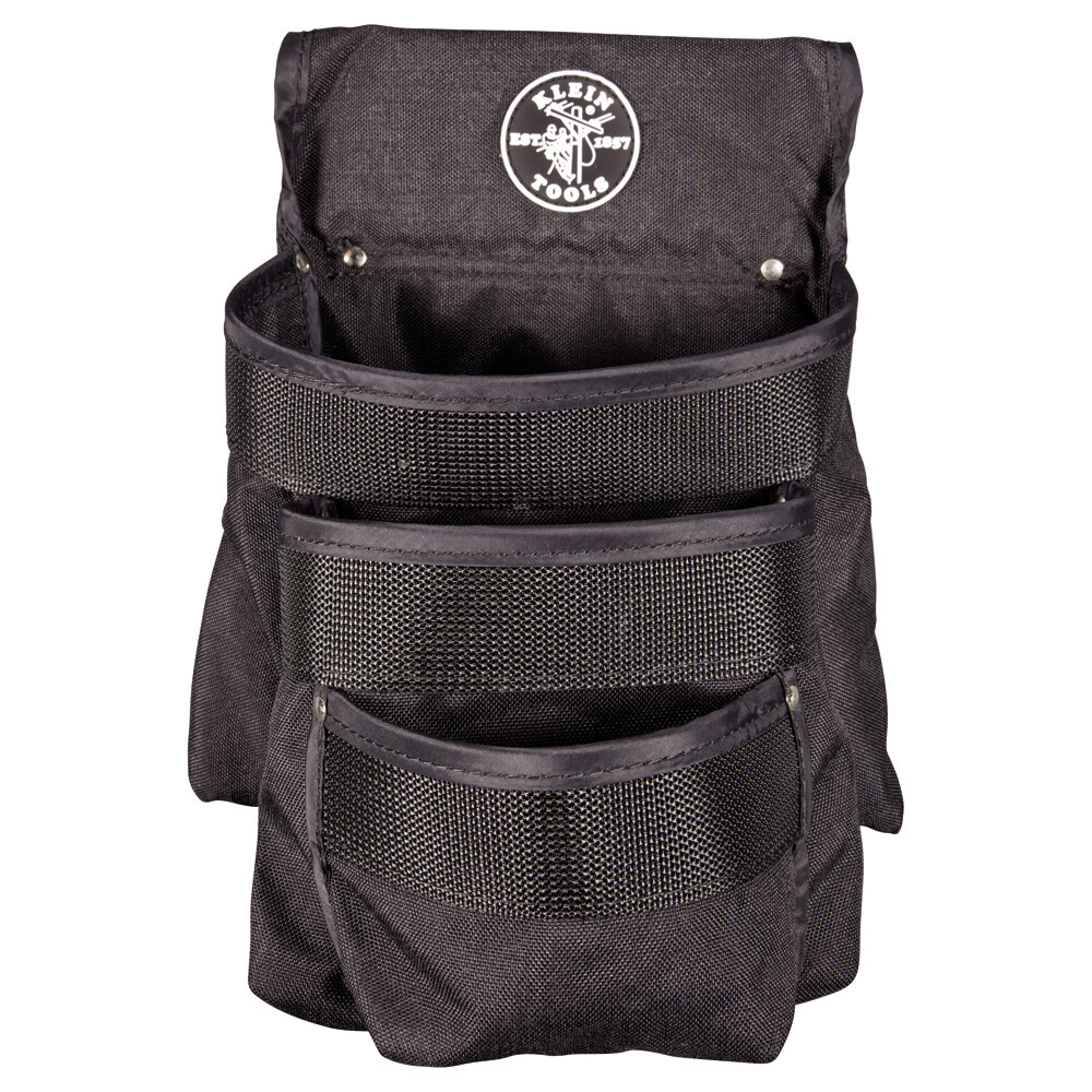 Klein Tools 5703 PowerLine 3-Pocket Nylon Utility Pouch, Black