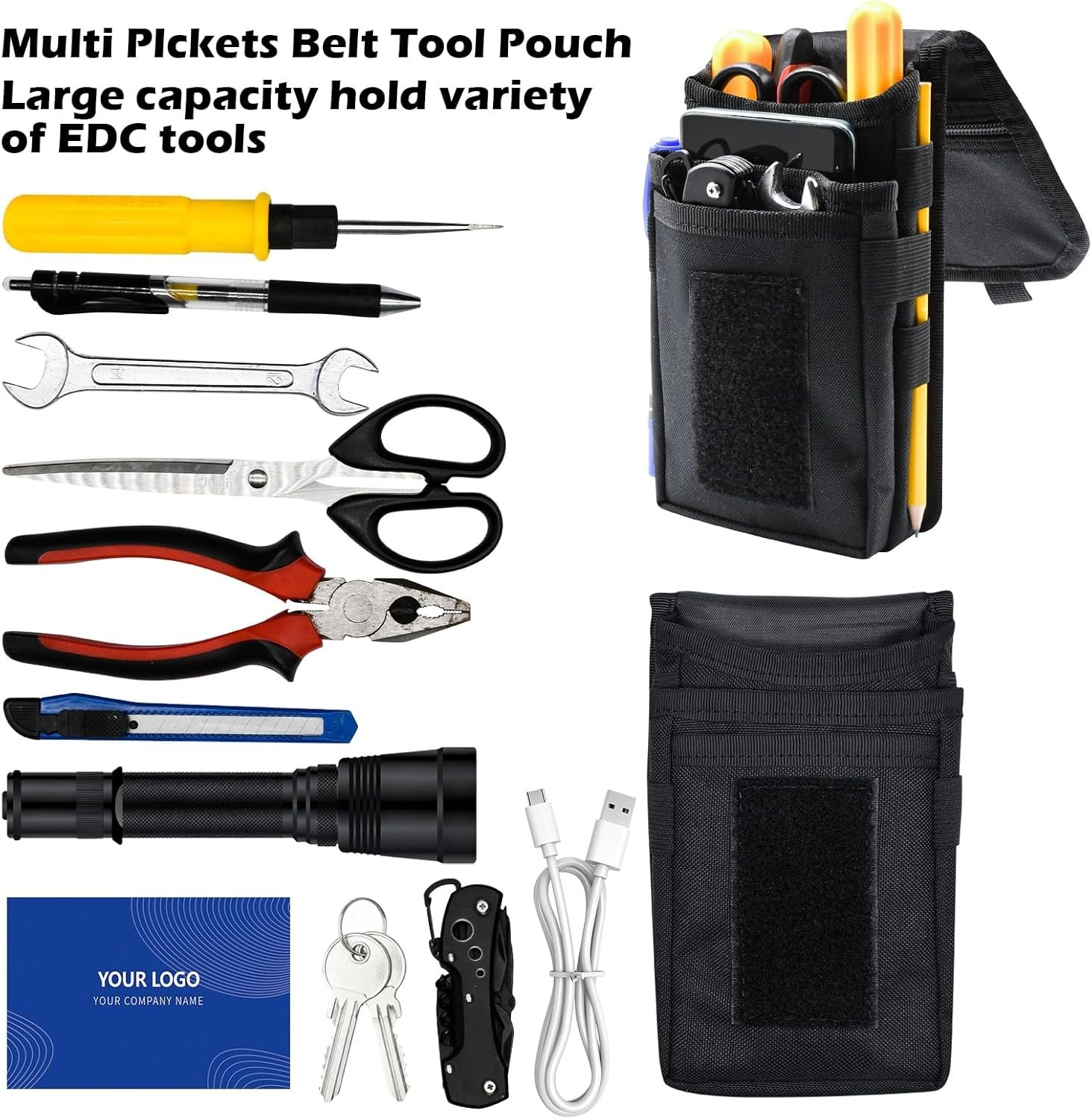 Belt Tool Pouch, Tactical Utility Organizer with Cell Phone Holder, Durable H…