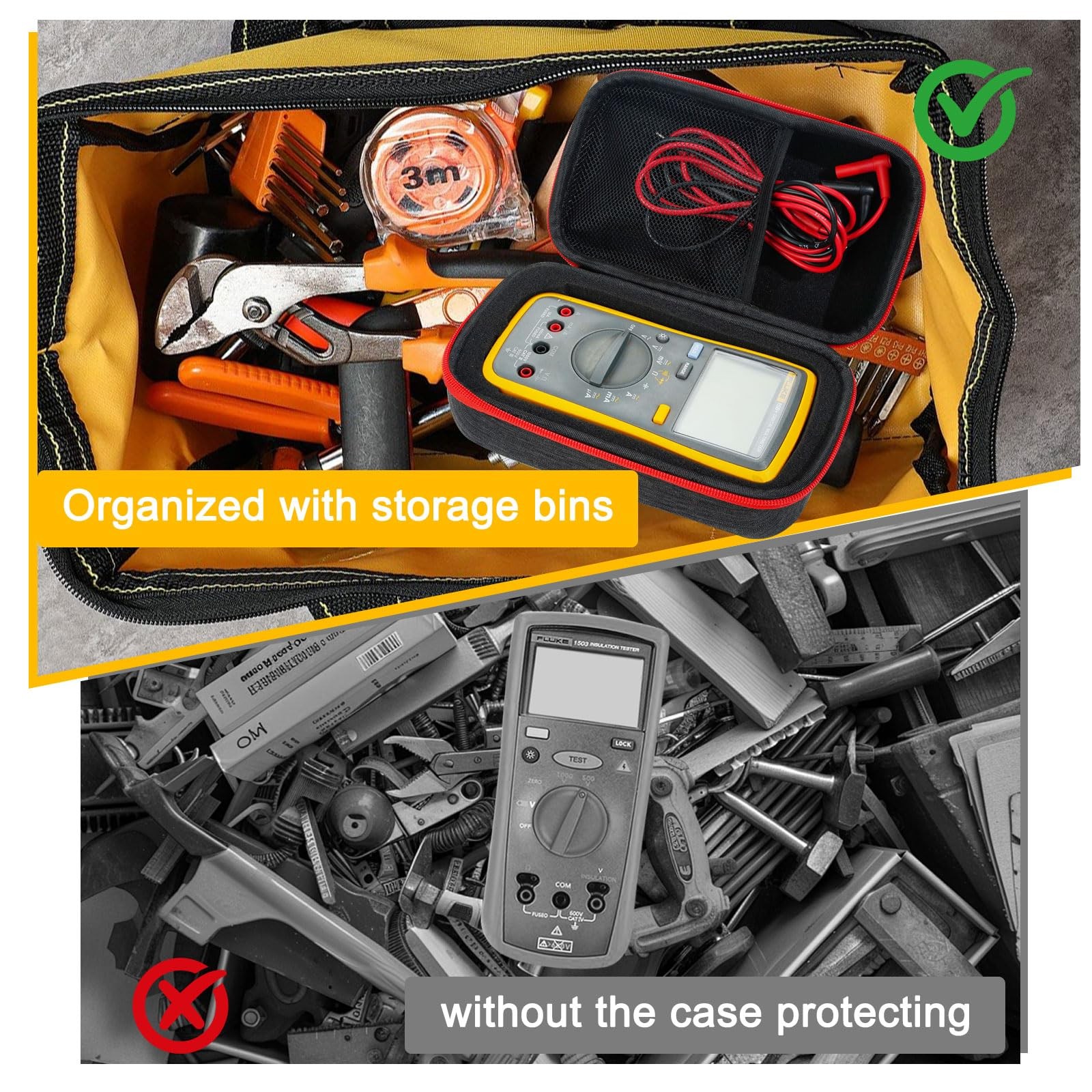 Hard Multimeter Carrying Case with Fluke, Klein, AstroAI, Kaiweets, Aneng, Po…