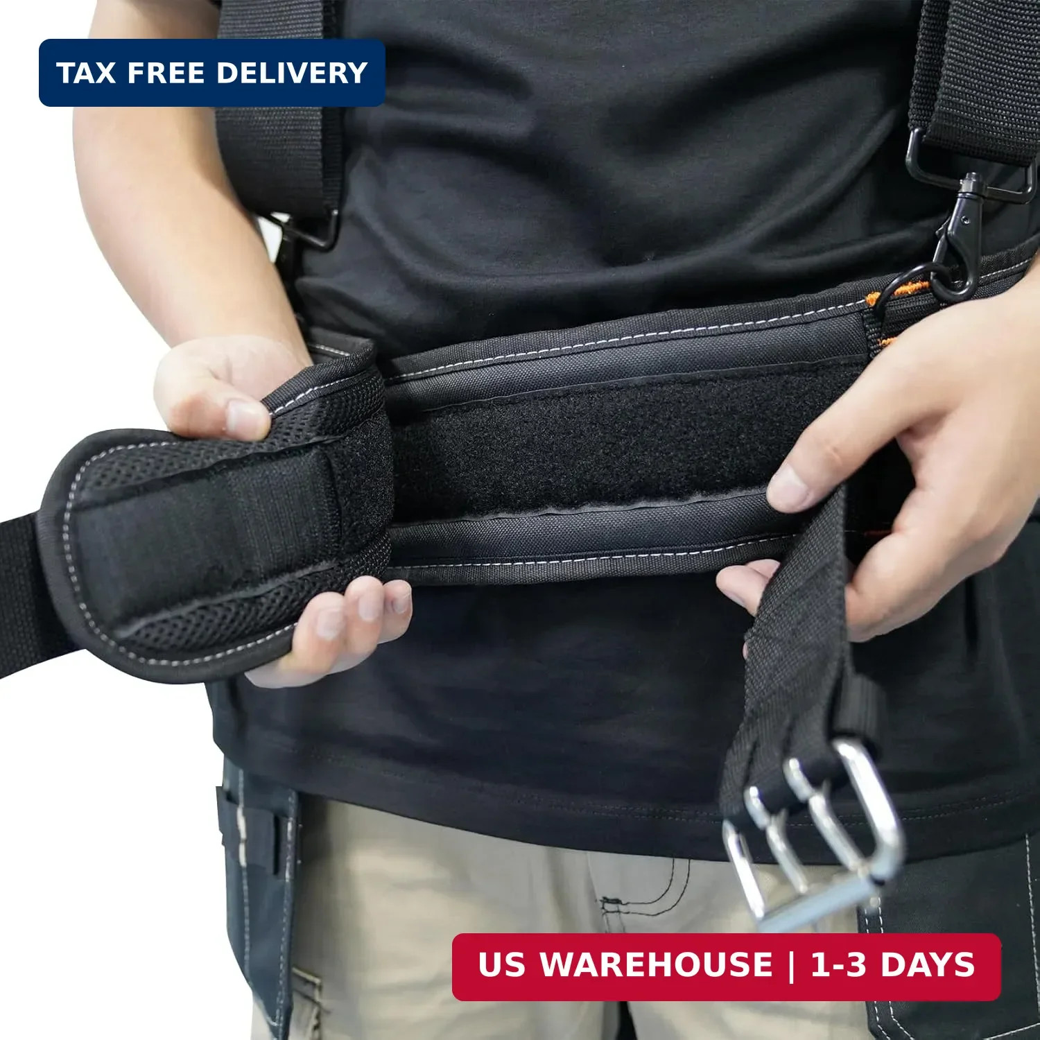 Zeluga 20-222 Heavy Duty Polyester Tool Rig Padded Belt, Black