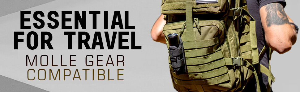 Tactical Flashlight Holster 360 Degree Holder for Police Military Security Belt