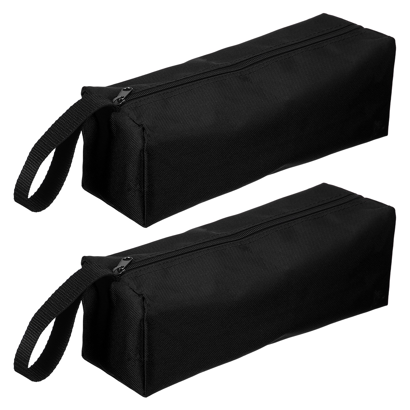 2 Pcs 11.8×3.9×3.9″ Multi Purpose Zipper Canvas Tool Pouch, Black