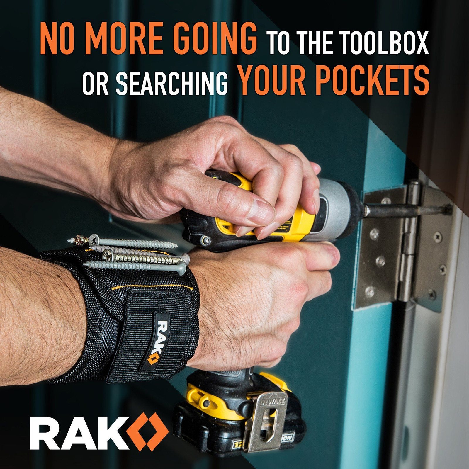 RAK Magnetic Wristband for Tools – Premium Tool 1680 Ballistic Nylon, Black