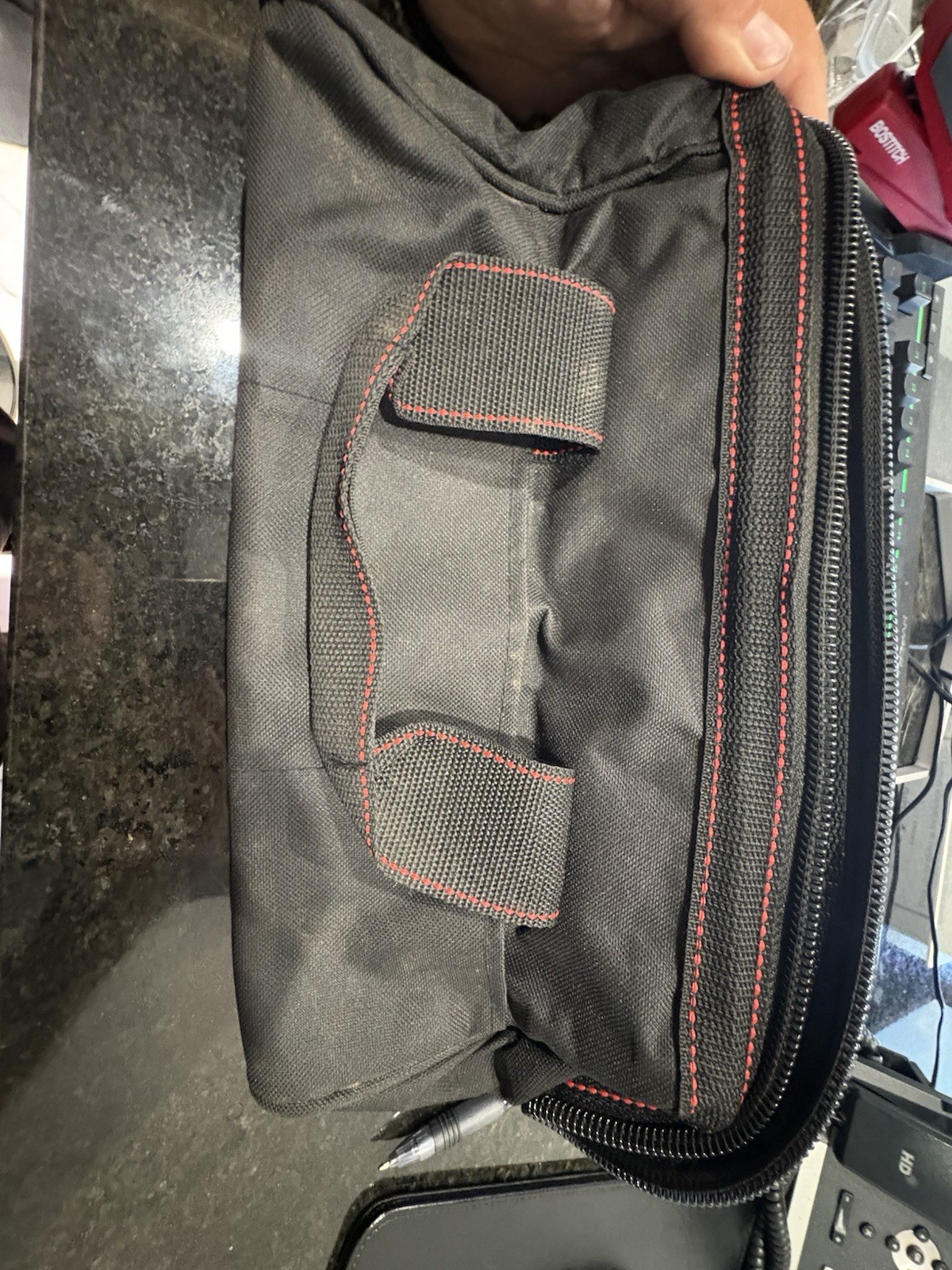 Mac Tools Black/Red Fabric Tool Bag Carrying Case w/ Handle & Zipper Closure