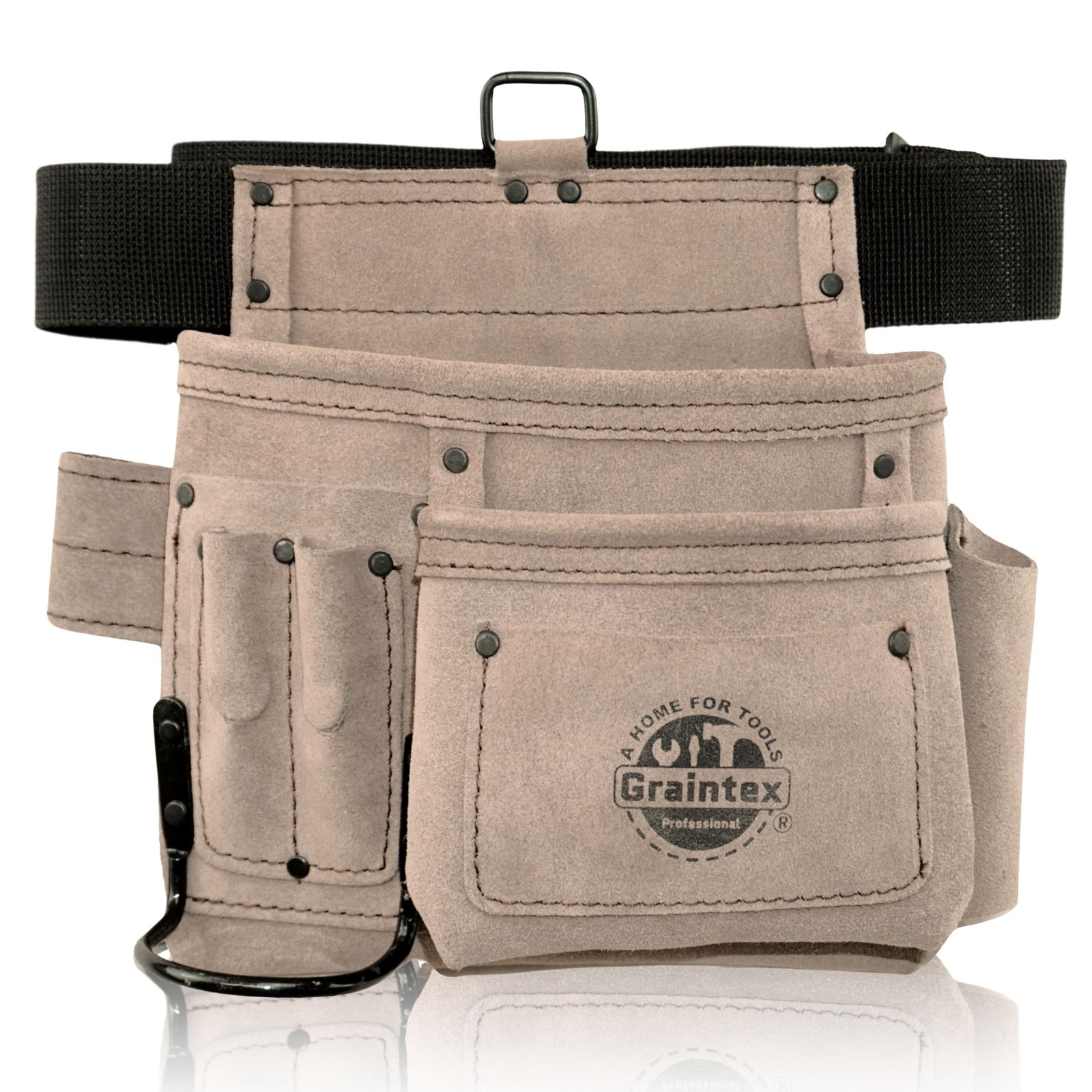 5 Pocket Suede Leather Tool Belt/Bag, Multipurpose Leather Tool Belt for Wome…