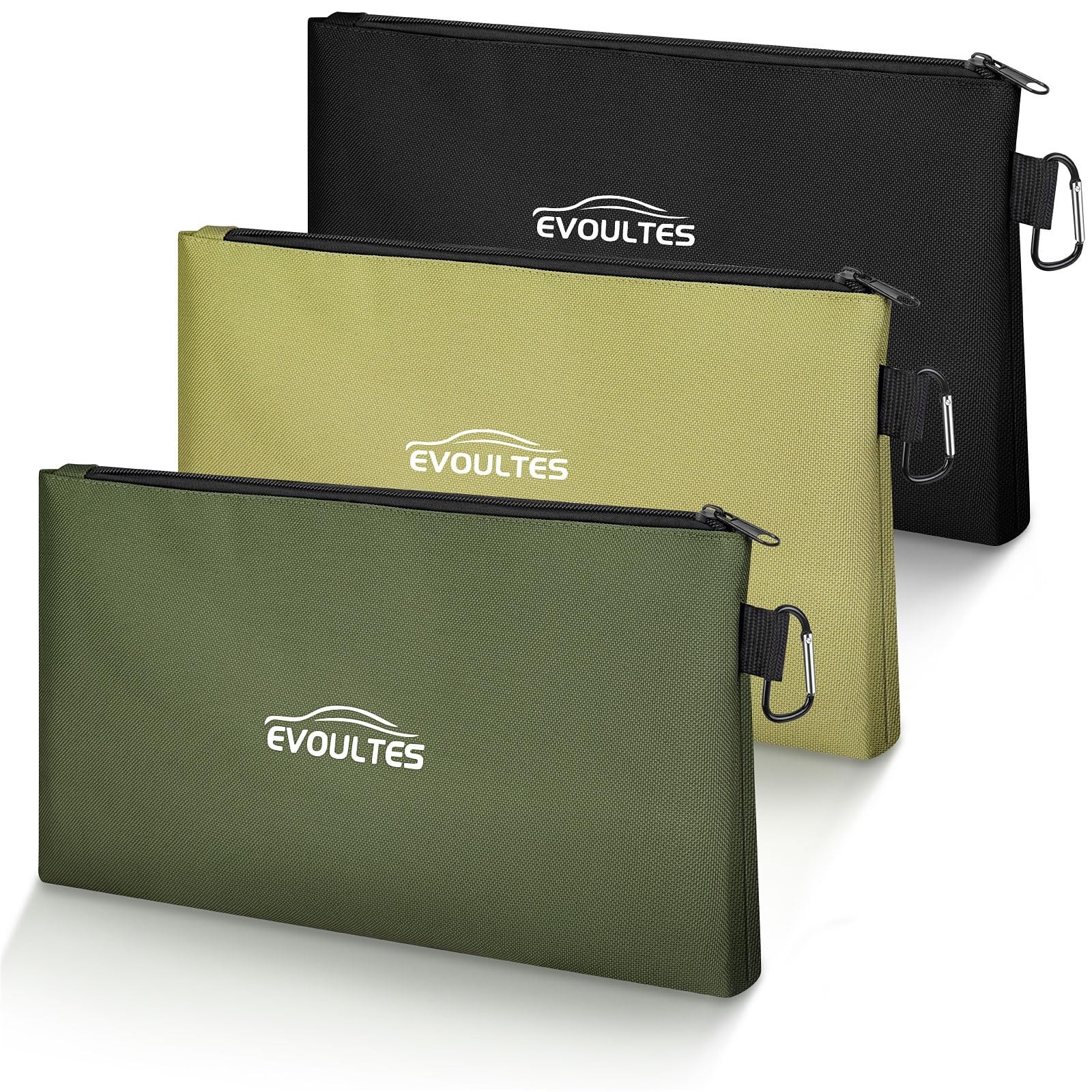 12 Inch Tool Pouches Zipper Small Carabiner Utility Organizer Bags 3 Pack