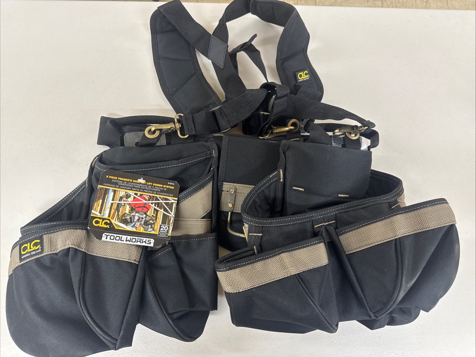 CLC Toolworks 1614 5pc Framer Comfort Lift Combo Tool Belt 20 Pocket