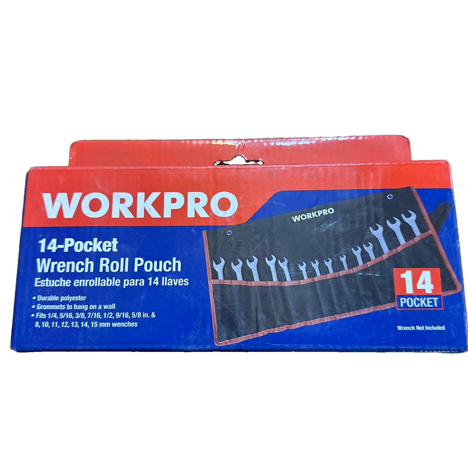 New 14 Pockets Wrench Roll Organizer Wrench Pouch Roll Durable Polyester