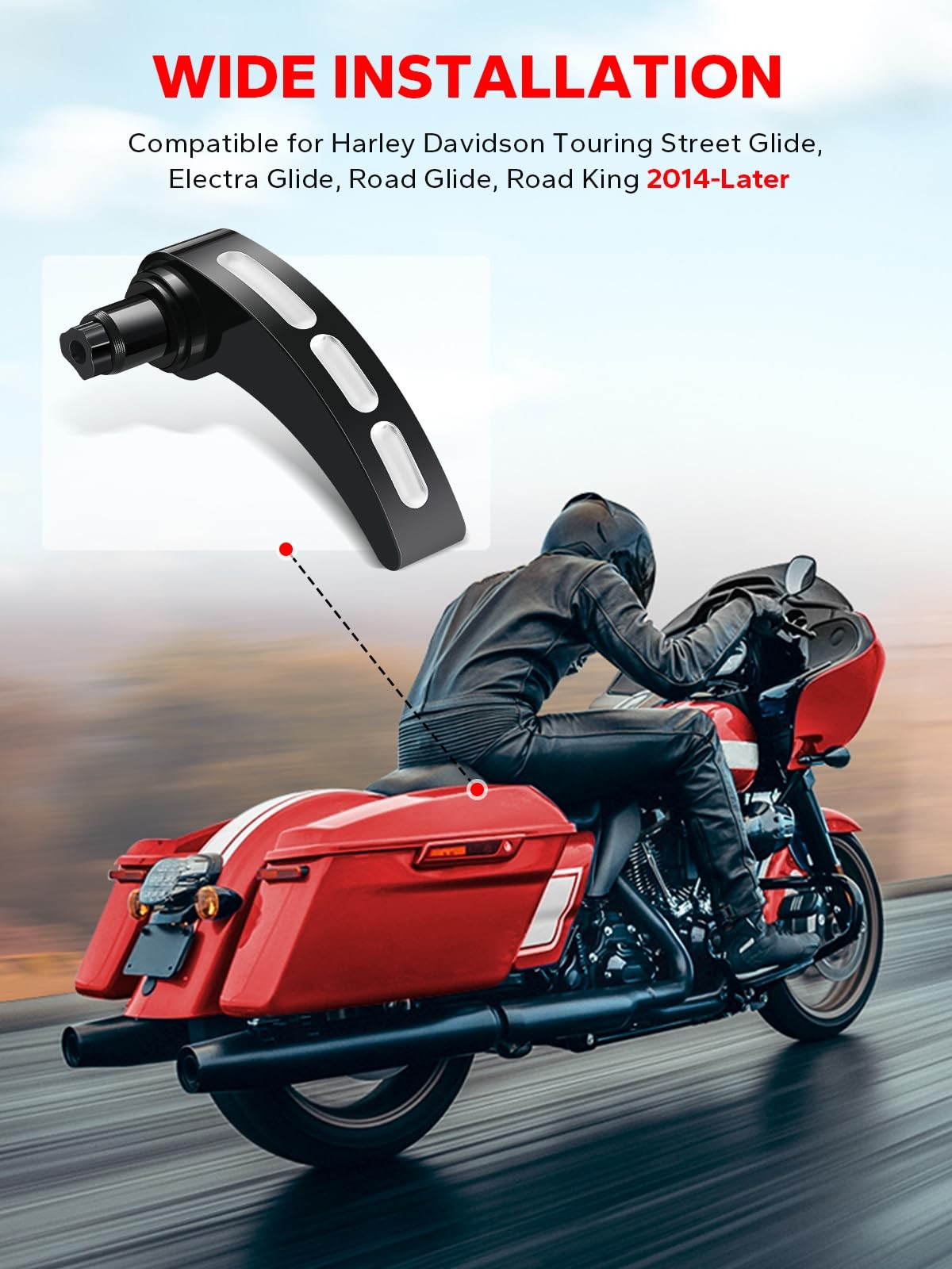 Black Saddlebag Latch Kit for Harley Touring Models 20142024, Easy Install