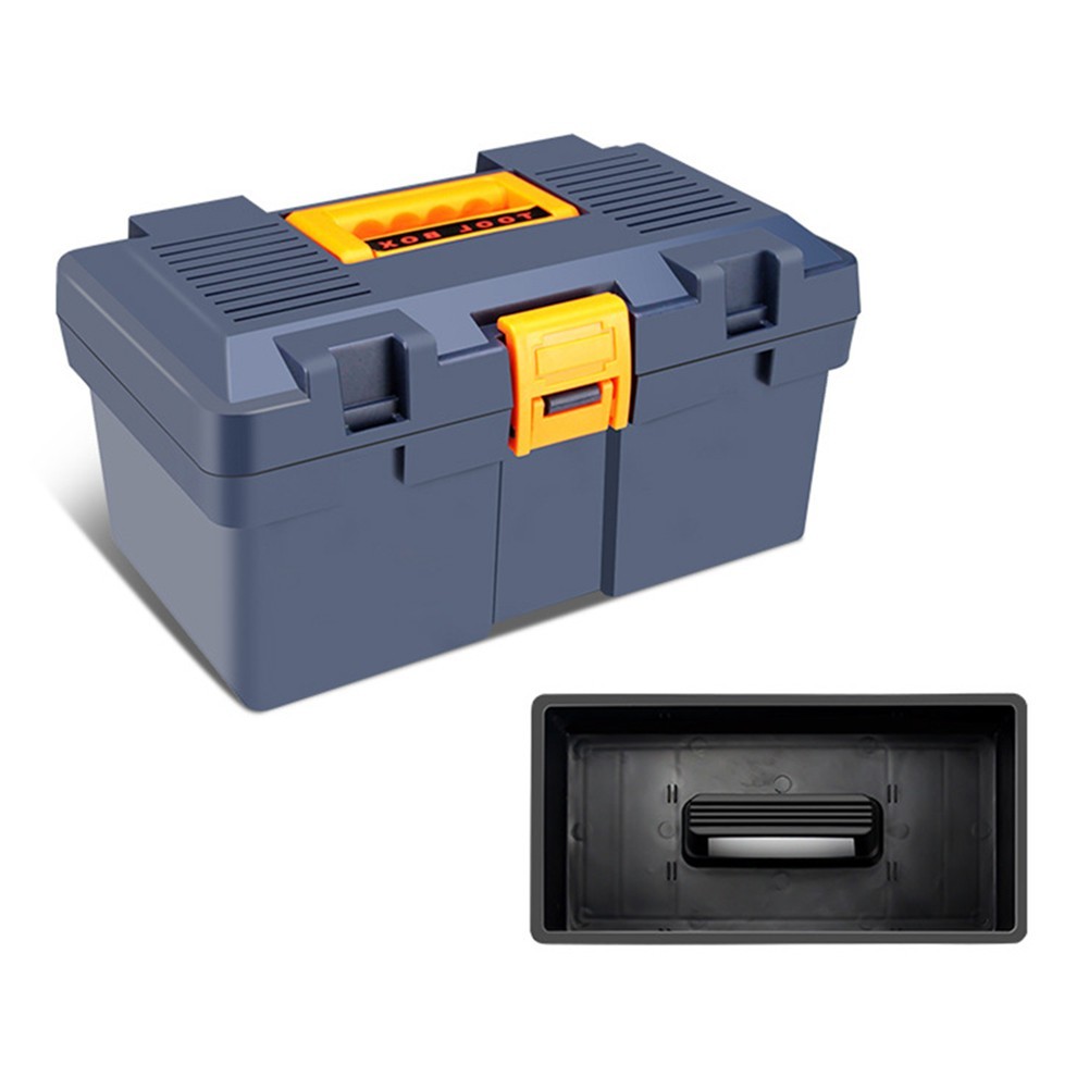 Black and Red Double Layer Tool Box with Spacious Storage and Parts Box