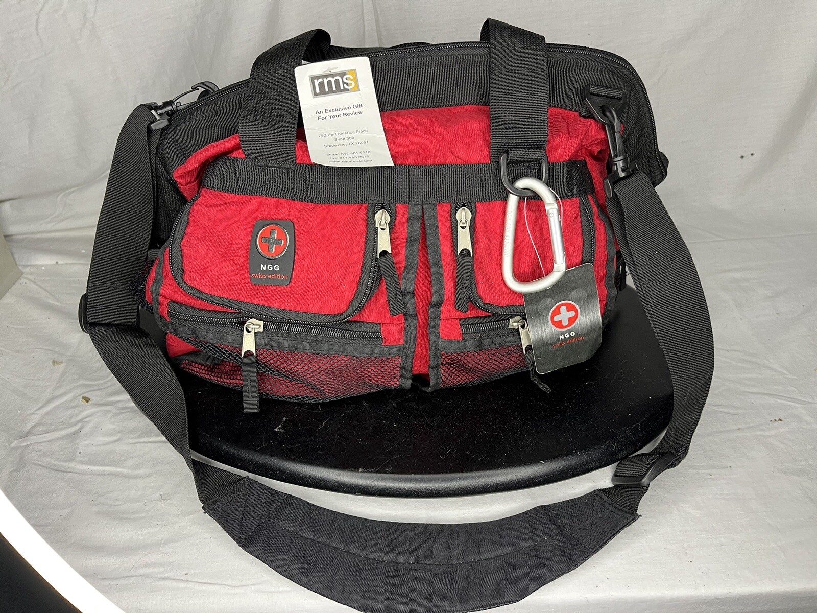 NGG Swiss Edition Tool Bag Top Wide Mouth Contractor Storage Tote Red
