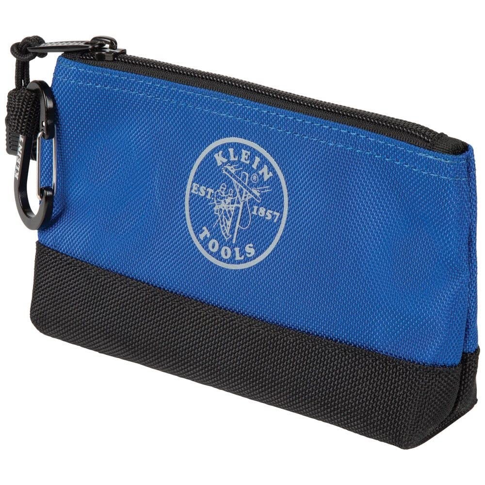 2-Pack Stand-Up Zipper Tool Pouch with Carabiners – 7-Inch Blue & 14-Inch Gray U
