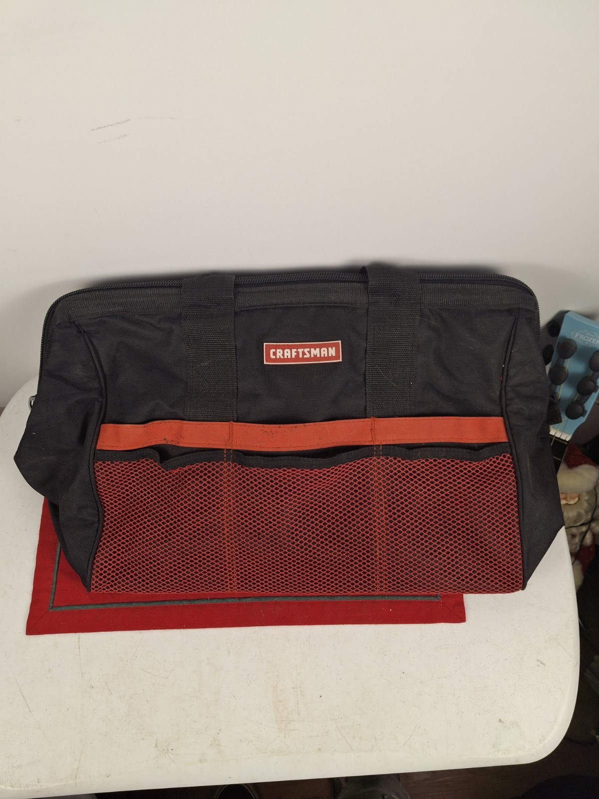 Craftsman 18” Red & Black Large Tool Bag Tote w/Handles Zipper Closure Pockets