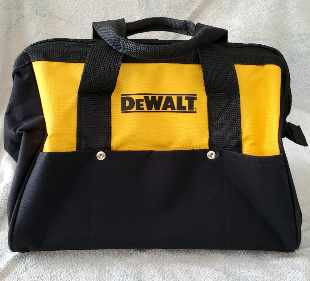Genuine Dewalt Heavy Duty Ballistic Black Yellow Nylon Tool Bag 13” x 9” x 10”