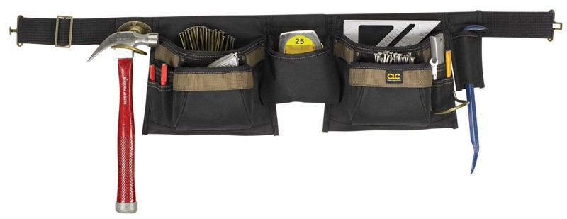 CLC 12-Pocket Heavy Duty Nylon Apron Black/Brown
