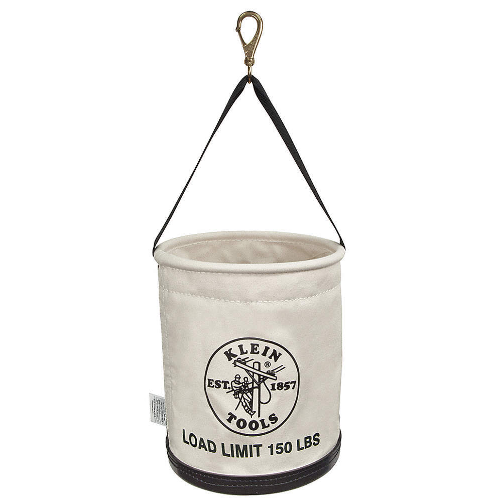KLEIN TOOLS 5109SLR Bucket Bag,Canvas,Straight Wall,OffWhite 34E641