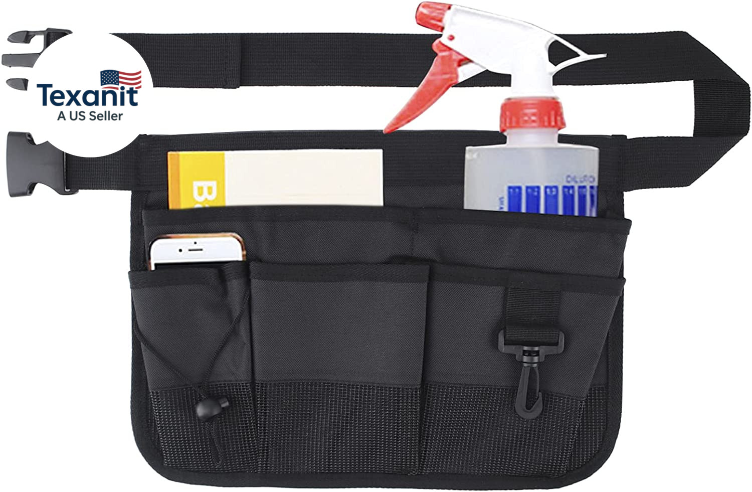 Gardening Tool Waist Bag Belt Heavy Duty Oxford Tool Apron with 7 Pockets of Dif
