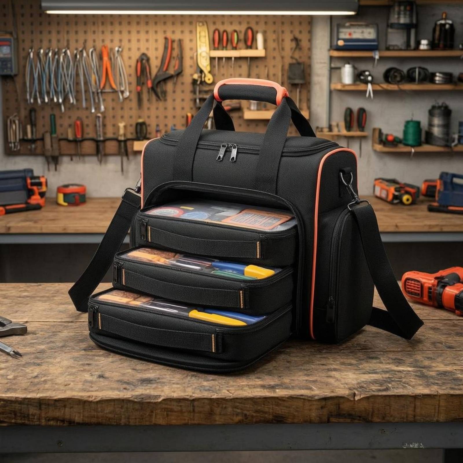Electrician Tool Bag Multiple Pockets for Work Location, Electricians