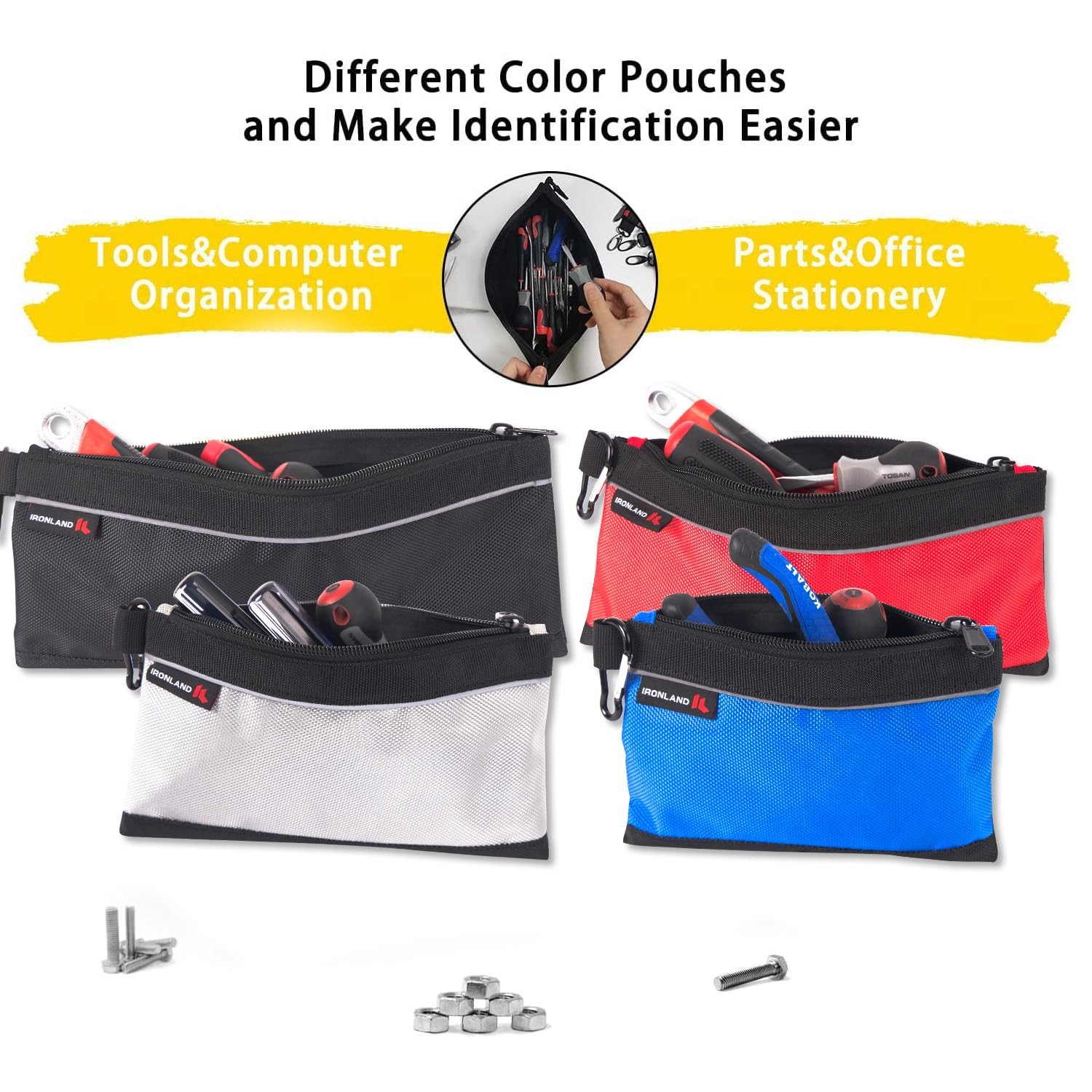 Small Tool Pouches with Zipper Premium Small Tool Bags Waterproof 1680D Pouch…