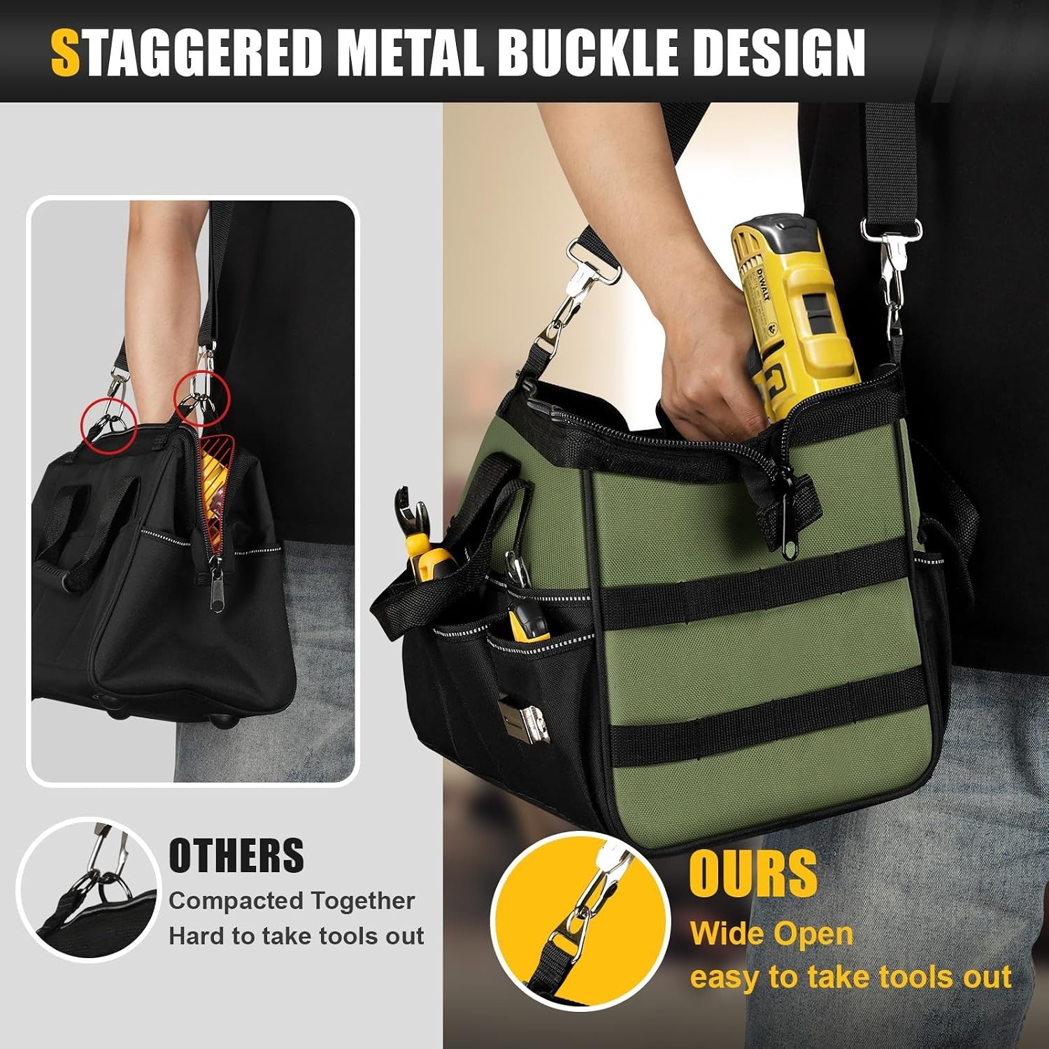 15Inch Portable Tool Box, Big Storage Organizer