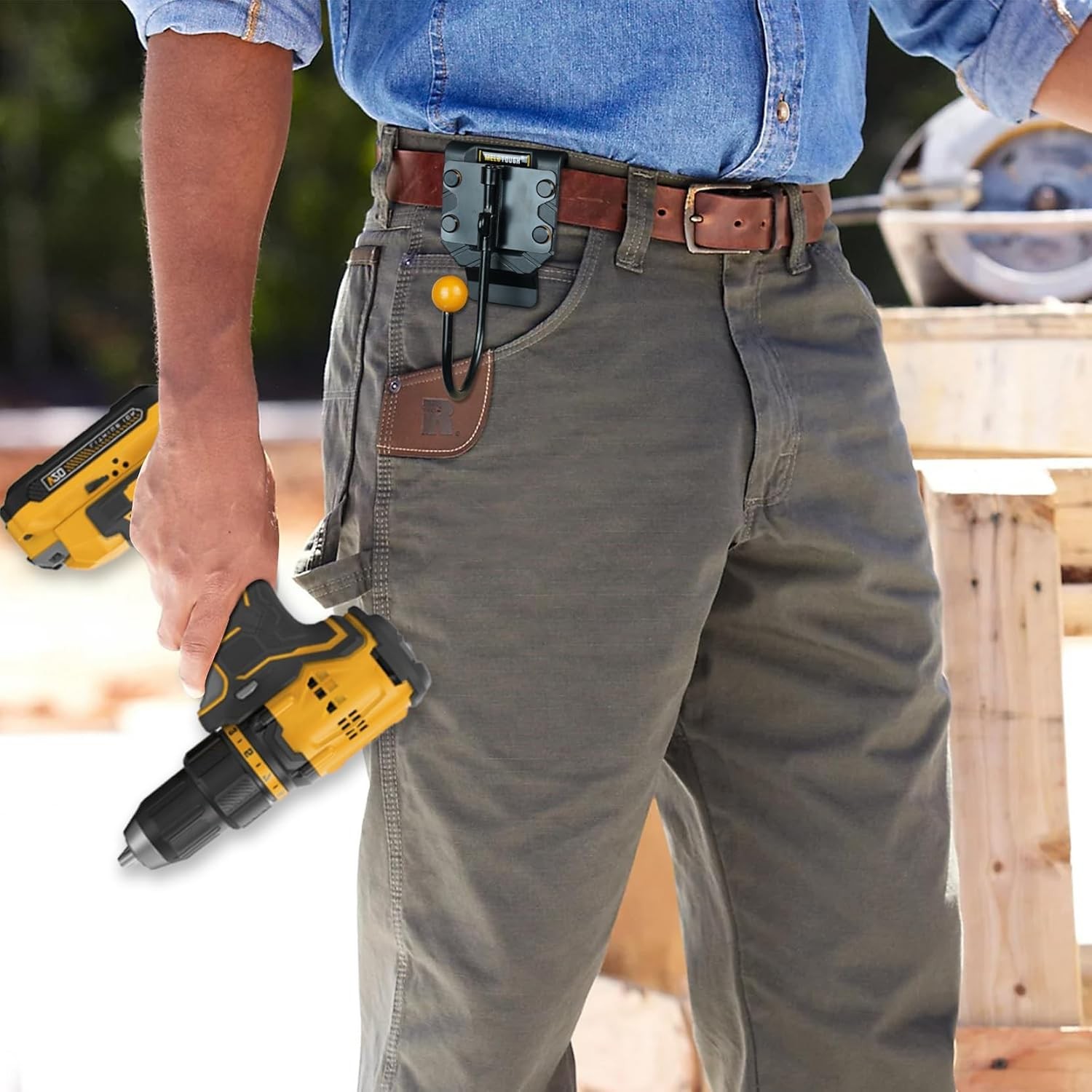 MELOTOUGH Tool Belt Hook Tool Holster Drill Holder Single